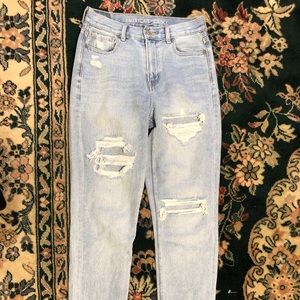 AE Distressed Mom Jeans